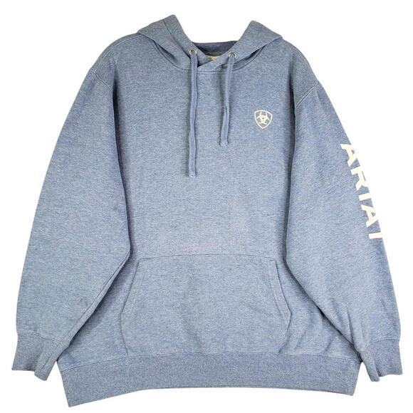 Ariat Sweatshirt Women’s XXL Pullover Hoodie Spellout Blue Western Horses - Picture 2 of 11